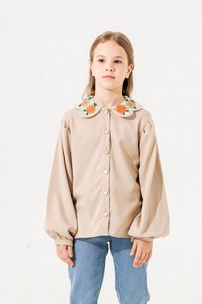 پیراهن بژ بچه گانه رگولار GİYİCEM - کد 866353601
