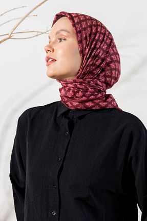 روسری زرشکی پلی استر JAWEL - کد 866294881