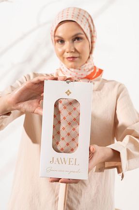 روسری نارنجی پلی استر JAWEL - کد 866300571