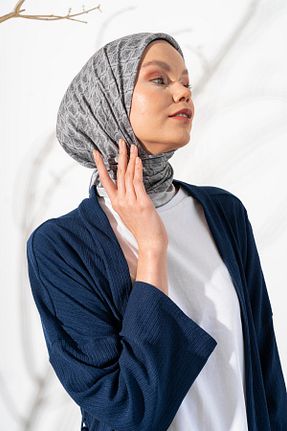 روسری طوسی پلی استر JAWEL - کد 866294867