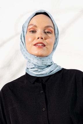 روسری آبی پلی استر JAWEL - کد 866375864