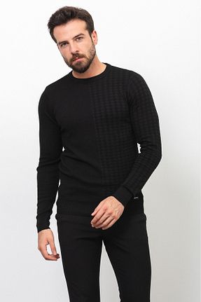 پلیور مشکی مردانه طرح دار Mcr - کد 686985035