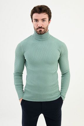 پلیور سبز مردانه اسلیم فیت Mcr - کد 859931746