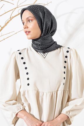 روسری طوسی پلی استر JAWEL - کد 866315115