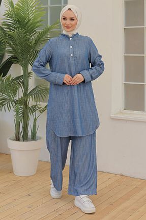 تونیک حجاب سرمه ای زنانه جین Armine TREND - کد 835509382