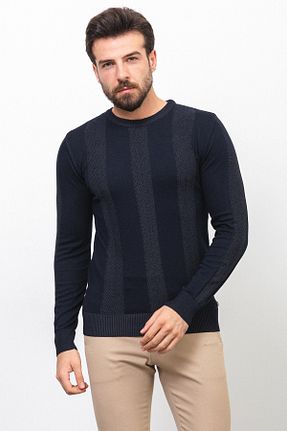 پلیور سرمه ای مردانه اسلیم فیت Mcr - کد 322430151