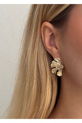 گوشواره جواهر طلائی برنجی KİLİGİSTANBUL - کد 865228716
