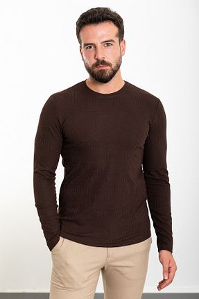 تیشرت قهوه ای مردانه اسلیم فیت Mcr - کد 767305231