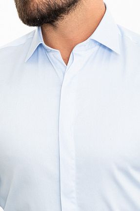 پیراهن آبی مردانه اسلیم فیت Mcr - کد 236483922