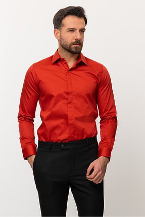 پیراهن نارنجی مردانه اسلیم فیت Mcr - کد 236475120