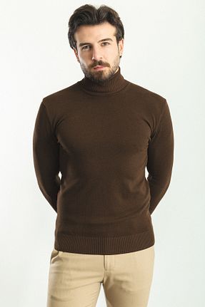 پلیور قهوه ای مردانه ساده Mcr - کد 637239061