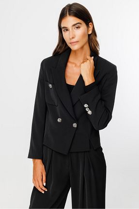 کت مشکی زنانه رگولار Moda İlgi - کد 866325310