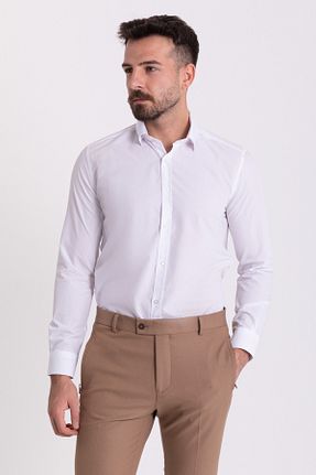 پیراهن سفید مردانه اسلیم فیت Mcr - کد 236475843