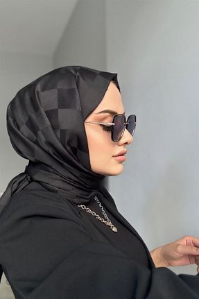 شال مشکی زنانه پنبه ای Mira İpek - کد 866360112