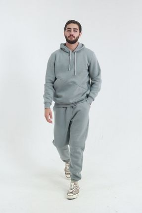 ست گرمکن سایز بزرگ طوسی مردانه پنبه ای TKT - کد 866364322
