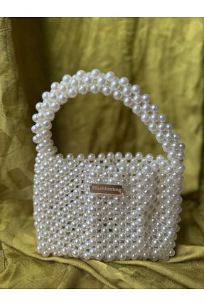 کیف مجلسی سفید زنانه پارچه ای Lina - کد 866377930