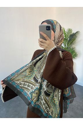 شال طوسی زنانه ابریشم Liyase Moda - کد 866429984