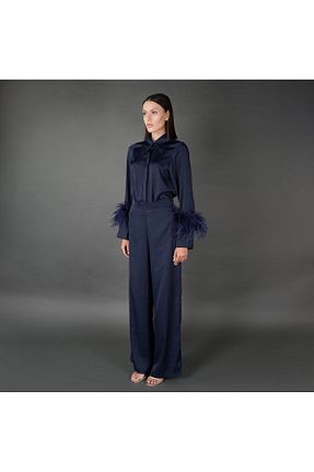 ست بالاتنه و پائین تنه سرمه ای زنانه بافتنی Bohai Design - کد 866444769