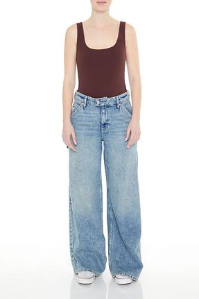 بادی قهوه ای زنانه یقه هفت Forever 21 - کد 866700070