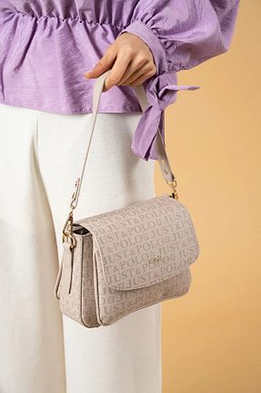 کیف دوشی طوسی زنانه چرم مصنوعی Just Polo - کد 866492065