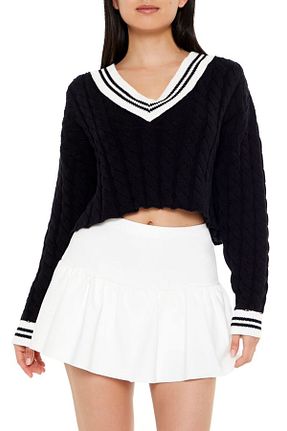 پلیور مشکی زنانه ساده Forever 21 - کد 866700344