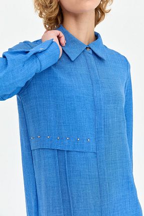 تونیک حجاب آبی زنانه بافتنی Esswaap - کد 841223796