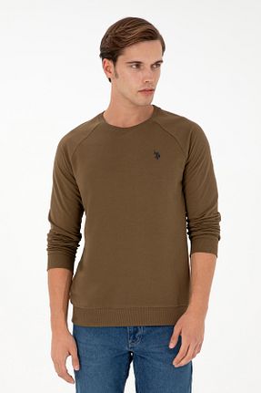 سوئیشرت خاکی مردانه ساده U.S. Polo Assn. - کد 866564719