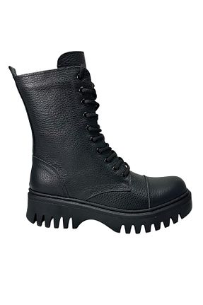 بوت / نیم بوت مشکی زنانه چرم خالص CACTUS BOUTİQUE - کد 866577857