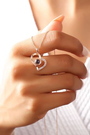 گردنبند نقره صورتی زنانه 925 عیار SARIASLAN - کد 853276433