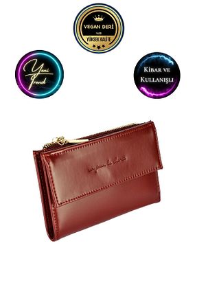 کیف پول زرشکی زنانه سایز متوسط CüzCan - کد 859783090