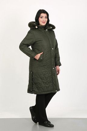کاپشن سایز بزرگ خاکی زنانه سایز بزرگ By Alba Collection - کد 866602550