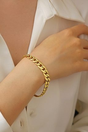 دستبند طلا زرد زنانه 14 عیار Altınkesesi - کد 98327564