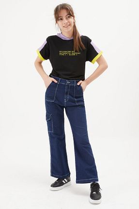 شلوار آبی زنانه پنبه ای Cansın Mini - کد 679687950