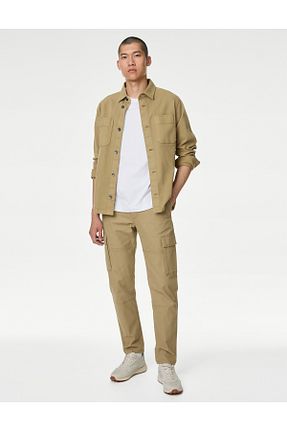 شلوار بژ مردانه پنبه ای Marks & Spencer - کد 850789173