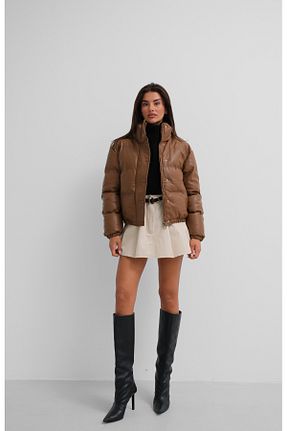 کاپشن قهوه ای زنانه رگولار Black Fashion - کد 866697553