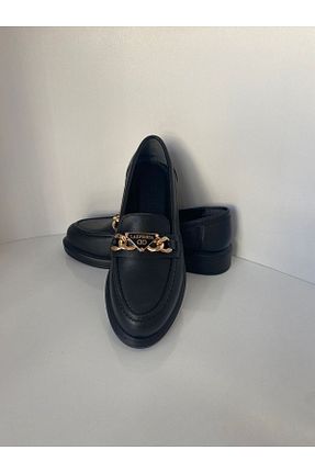کفش لوفر مشکی زنانه چرم خالص Ermod - کد 866631244