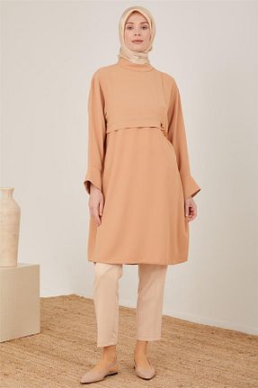 شلوار حجاب بژ زنانه مخلوط پلی استر Armine - کد 679220384