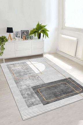فرش طوسی قابل شستشو West Home - کد 712325742