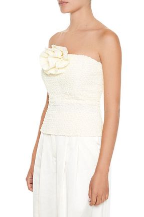 بلوز بژ زنانه گلدار Forever 21 - کد 866646467