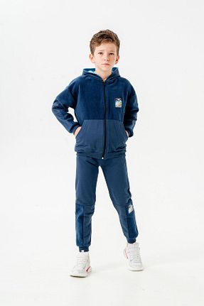 ست بالاتنه و پائین تنه سرمه ای مردانه بافت Mışıl Kids - کد 780670739