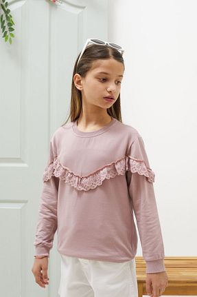 سوئیشرت صورتی بچه گانه ساده Cansın Mini - کد 824157785