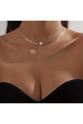 گردنبند جواهر طلائی زنانه فلزی Eloditakı - کد 866685705