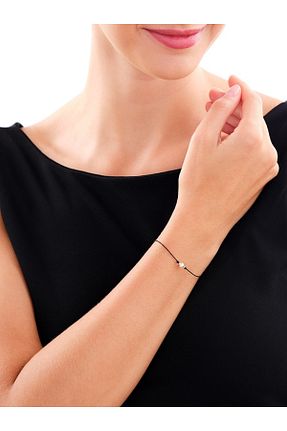دستبند طلا مشکی زنانه 14 عیار MİNİMAL - کد 866919356