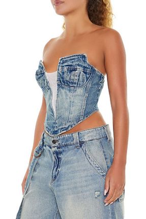 بلوز آبی زنانه ساده Forever 21 - کد 866692329
