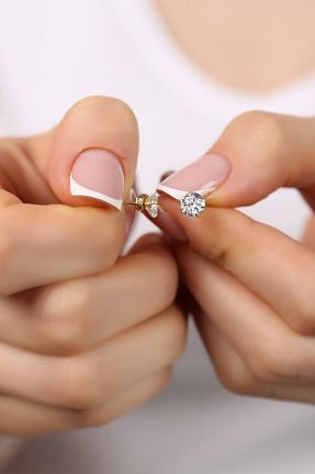 گوشواره نقره طلائی زنانه 925 عیار SARIASLAN - کد 737343530