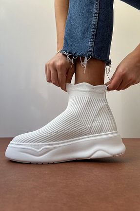 کفش اسنیکر سفید زنانه بدون بند Mupa Shoes - کد 866695792