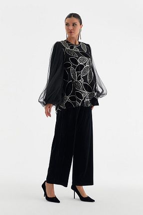 ست بالاتنه و پائین تنه مشکی زنانه بافتنی YAFA CLOTHING & ACCESSORIES - کد 866711740