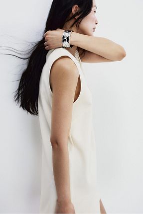 لباس سفید زنانه بافتنی H&M - کد 866742340