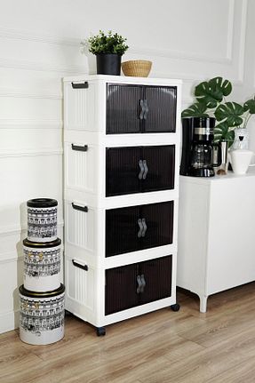 کابینت چند منظوره سفید پلاستیک Evle - کد 864640167