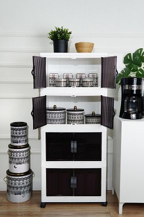 کابینت چند منظوره سفید پلاستیک Evle - کد 864640167